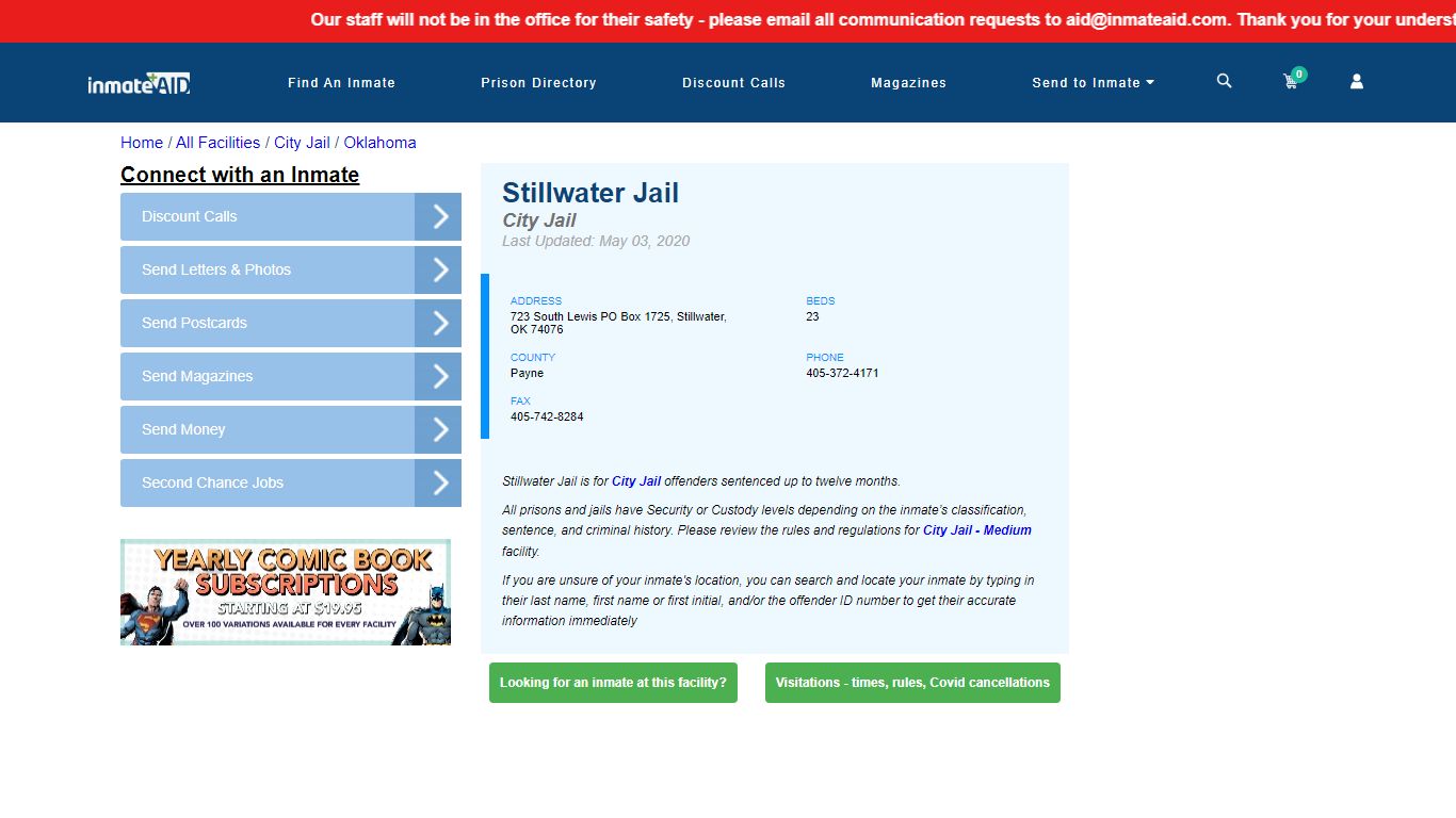 Stillwater Jail | Inmate Locator