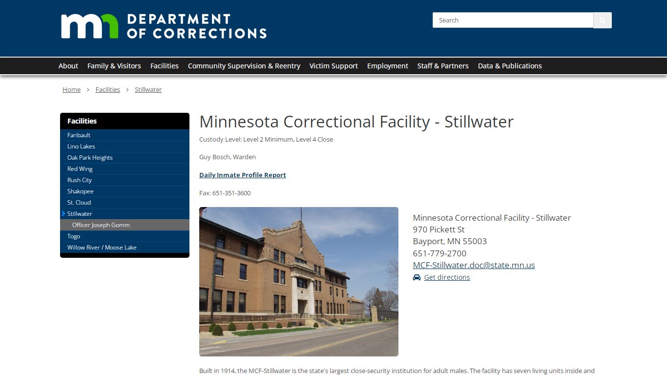 Stillwater / Department of Corrections