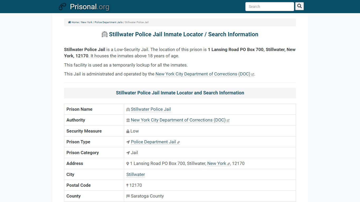 Stillwater Police Jail-Inmate Locator/Search Info, Phone ...